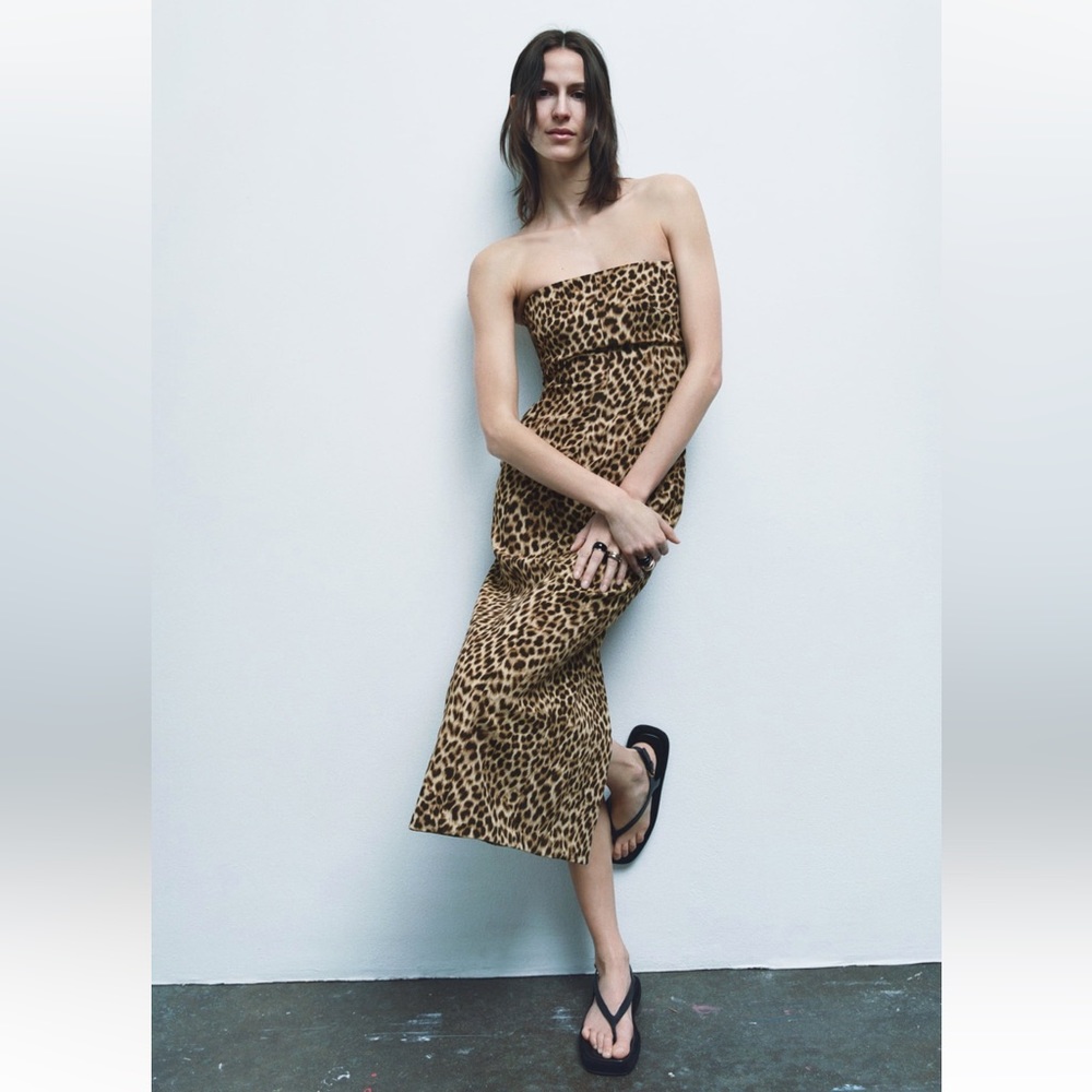 ZARA PRINTED SHIFT LEOPARD DRESS